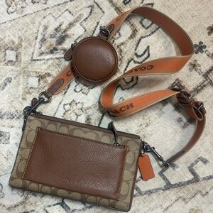 Coach Brown and Tan Crossbody Bag